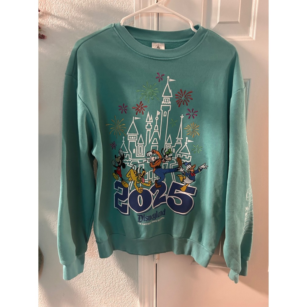 Disney Teal Sweatshirt with Castle and Characters